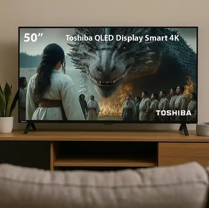 Image from DONA ONÇA PROMOÇÕES 🐆: 🚨 QLED 50 POLEGADAS PARCELADINHA 📢 Smart TV QLED 50 4K Toshiba Googl...