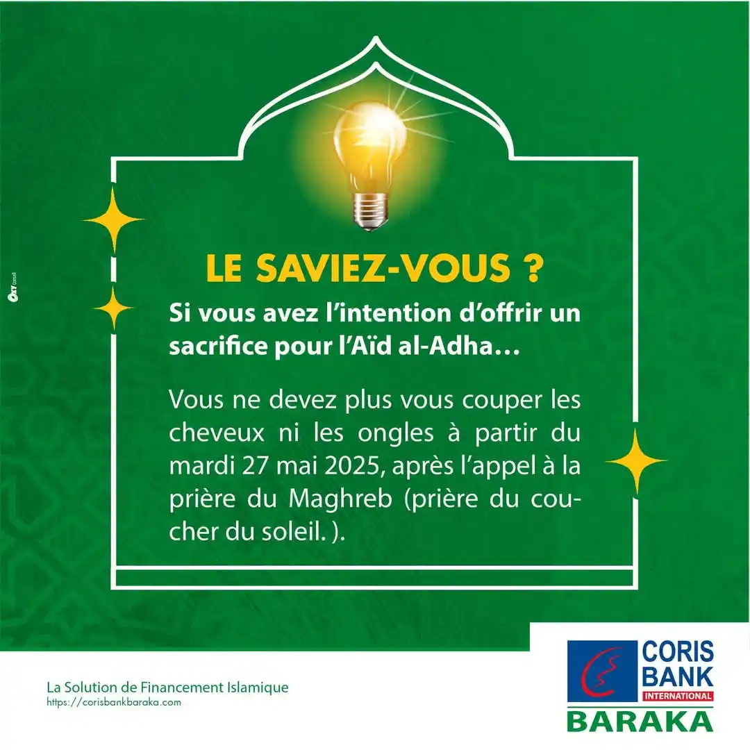 Image from Coris Bank International Togo: Respectez cette règle pour que votre sacrifice soit pleinement accepté...