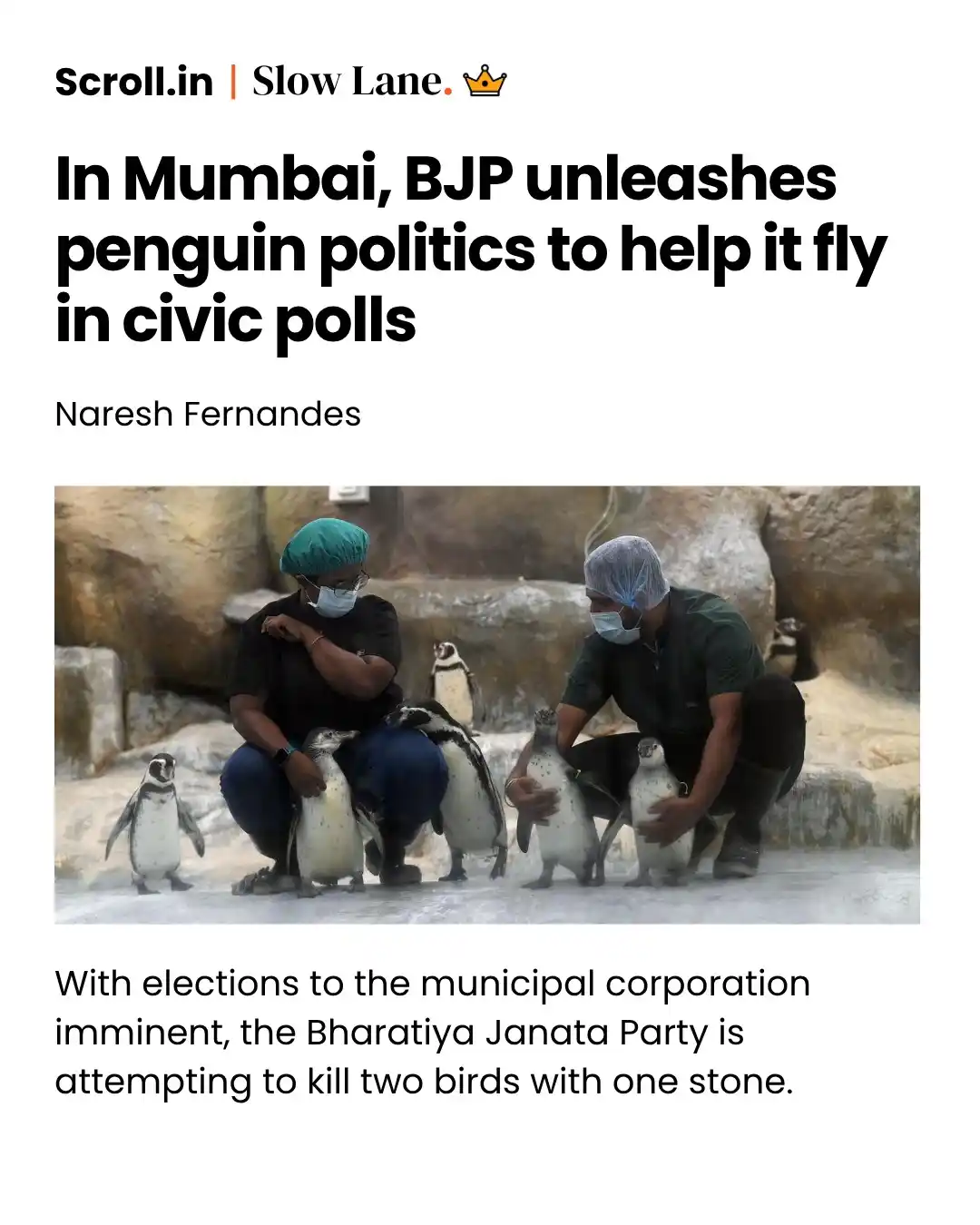 Image from Scroll.in: SlowLane | A BJP official recently led a demonstration, demanding that...