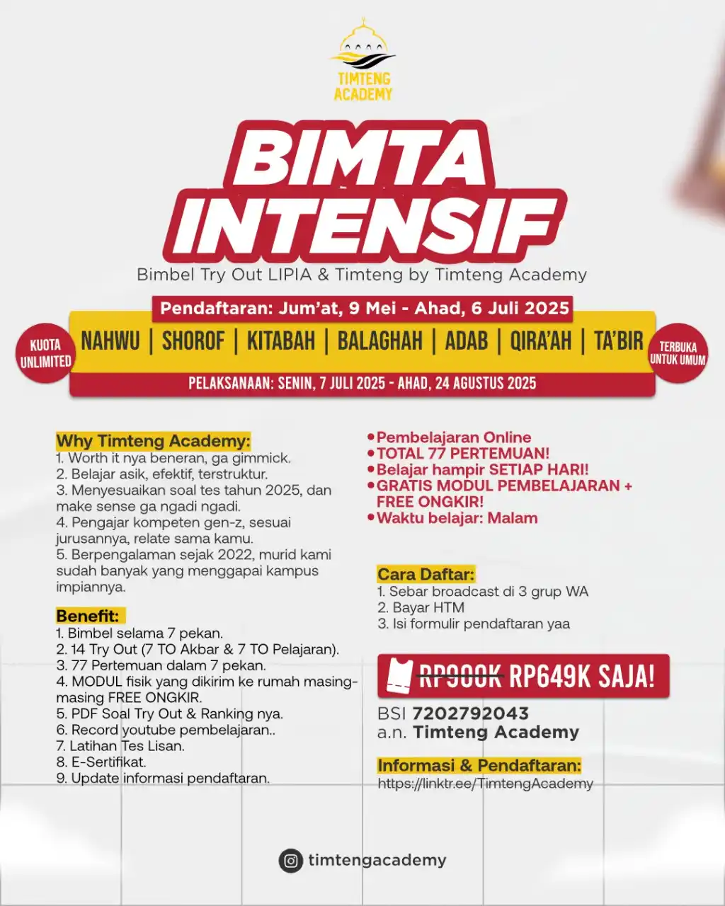 Image from Informasi Dan Nasehat: *TELAH DIBUKA BIMBEL LENGKAP, WORTH IT, RINGKAS, PADAT, JELAS.* LIPIA...
