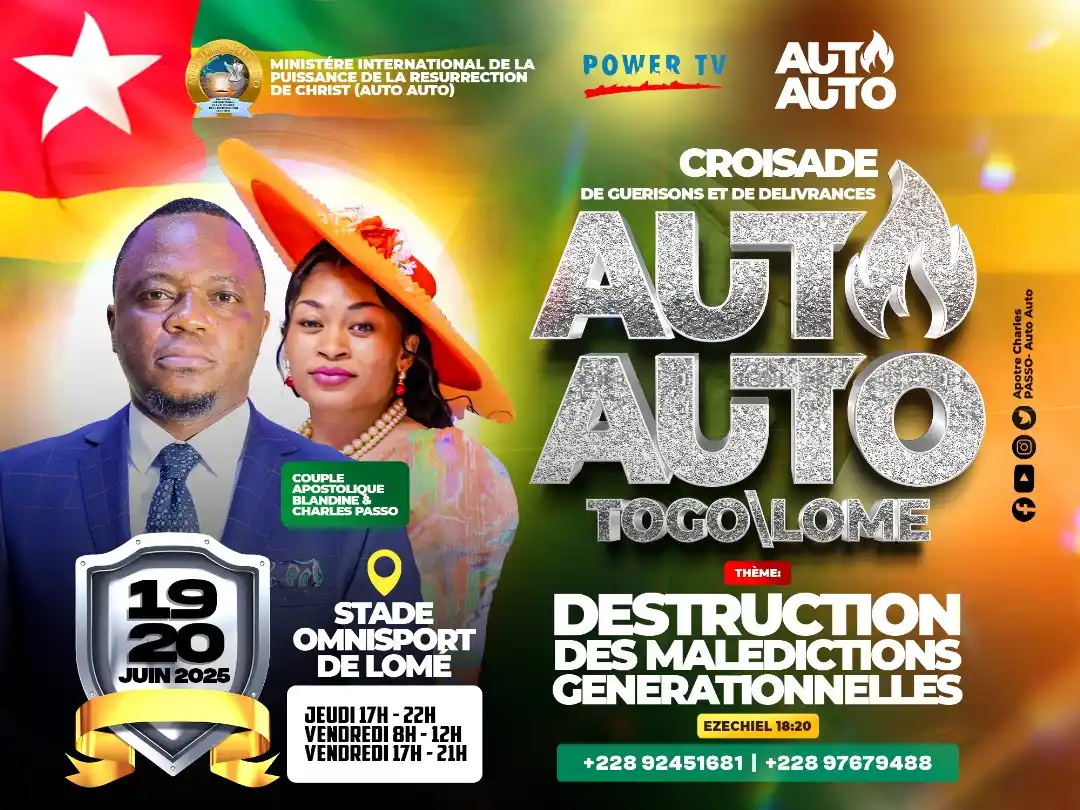 Image from Gnadoe TV: Une croisade exceptionnelle arrive à Lomé : AUTO AUTO — Croisade de gu...