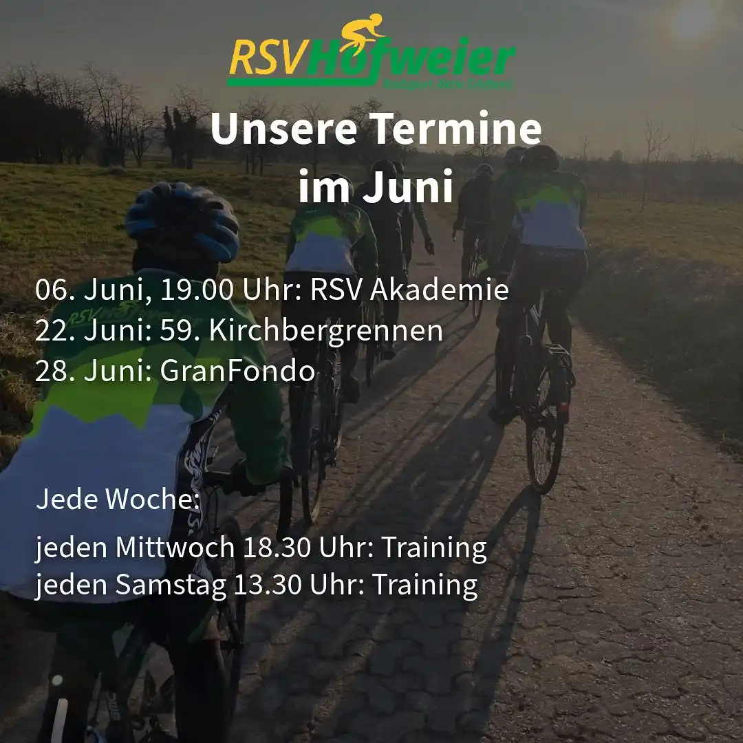 Image from RSV Hofweier: ⬇️ Unsere Termine im Juni! ⬇️ 06.06: RSV Akademie - Stammtisch / Tech...