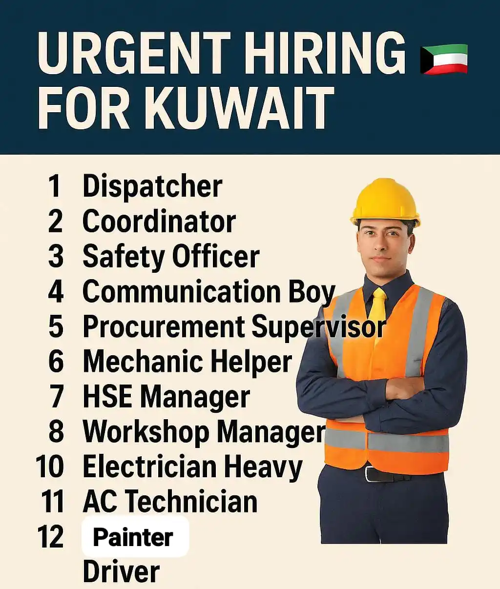 Image from KHAN Latest Job Alerts & Employment Updates Atitude Test & Job Interview Guide Work From Home: *Urgent Hiring For Kuwait 🇰🇼* *1* : ```Dispatcher``` *2* : ```Coord...