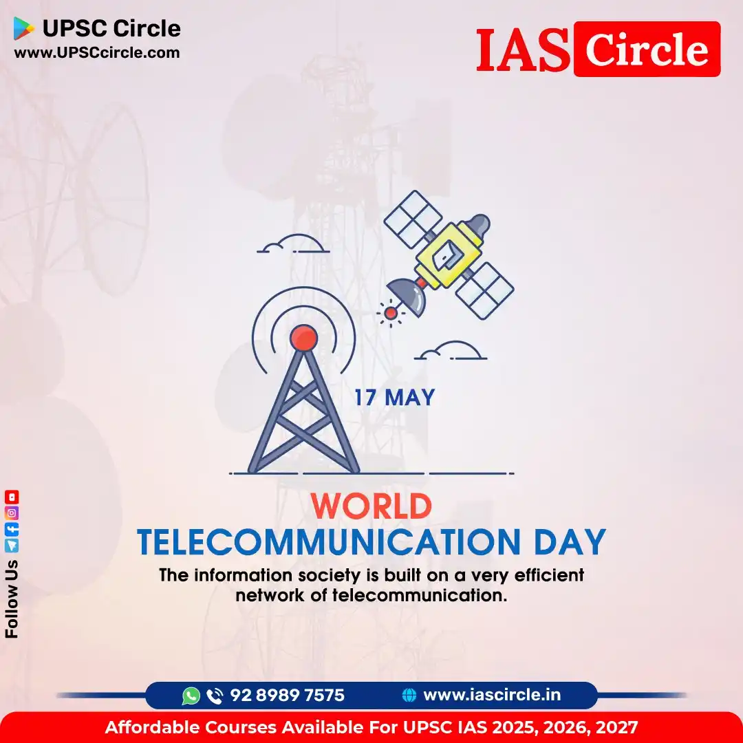 Image from IAS Circle for UPSC Civil Services Preparation: *World Telecommunication and Information Society Day* (WTISD) is celeb...