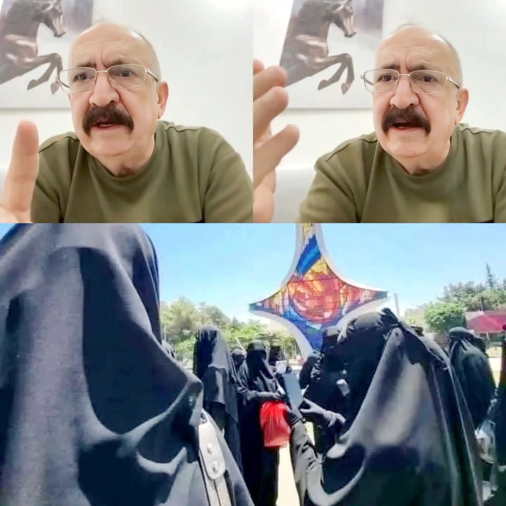 Image from الإخبارية صوت الشعب: الممثل السوري بشار اسماعيل المرأة المنقبة متلها متل السيارة بلا نمرة م...