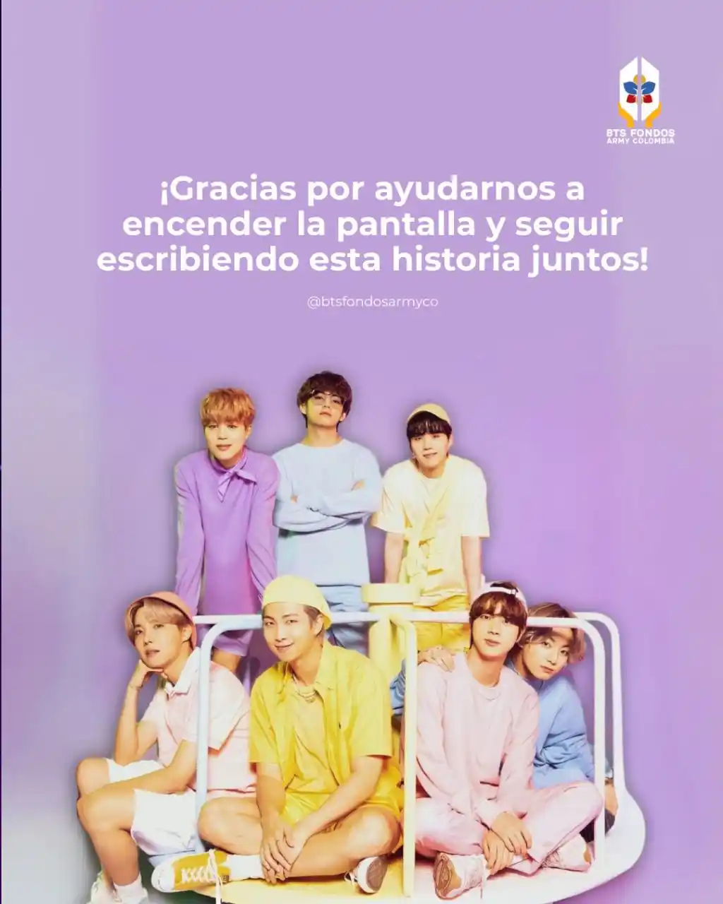Image from BTS Fondos ARMY Colombia 🇨🇴💜🎧: ARMY no solo recuerda. ARMY transforma amor en acción. Este aniversari...