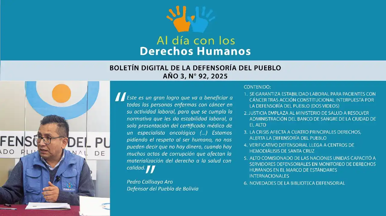 Image from Defensoría del Pueblo de Bolivia: 📢¡Atención a nuestra comunidad defensorial!📢 ➡ Te presentamos la *e...