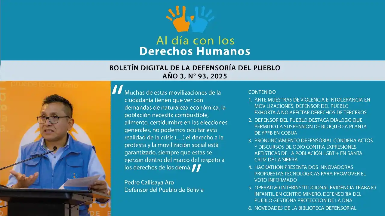 Image from Defensoría del Pueblo de Bolivia: 📢¡Atención a nuestra comunidad defensorial!📢  ➡ Te presentamos la *e...