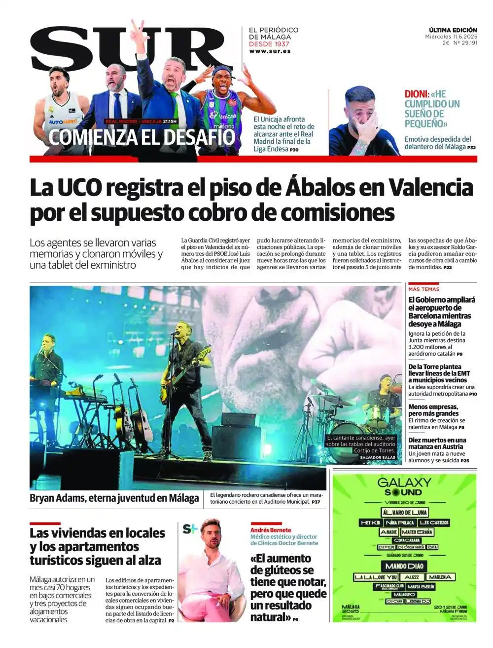 Image from Diario SUR: ☕📰 *¡Buenos días! La portada del día tiene dos protagonistas en Málag...