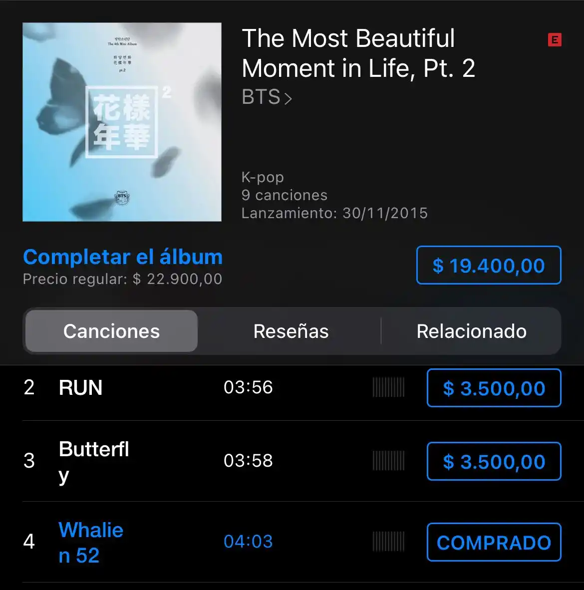 Image from BTS Fondos ARMY Colombia 🇨🇴💜🎧: 📢 [DÍA 4 – 4 de junio] 🎵 Whalien 52 – BTS 💿 The Most Beautiful Mome...
