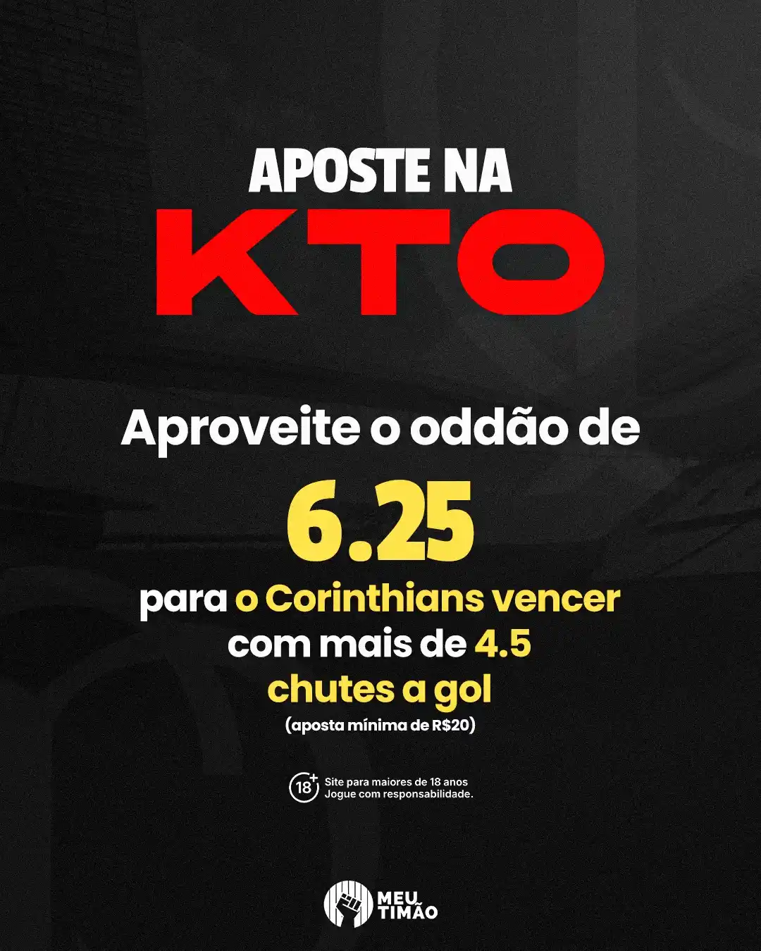 Image from Corinthians | Meu Timão: DIA DE CORINTHIANS E ODDÃO NA KTO! 🔥 Se liga no oddão 6.25 para o Co...