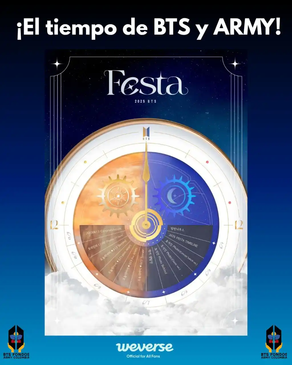 Image from BTS Fondos ARMY Colombia 🇨🇴💜🎧: 🎉 ¡El BTS FESTA 2025 ya tiene fecha… y corazón! 💜 Del 1 al 13 de jun...