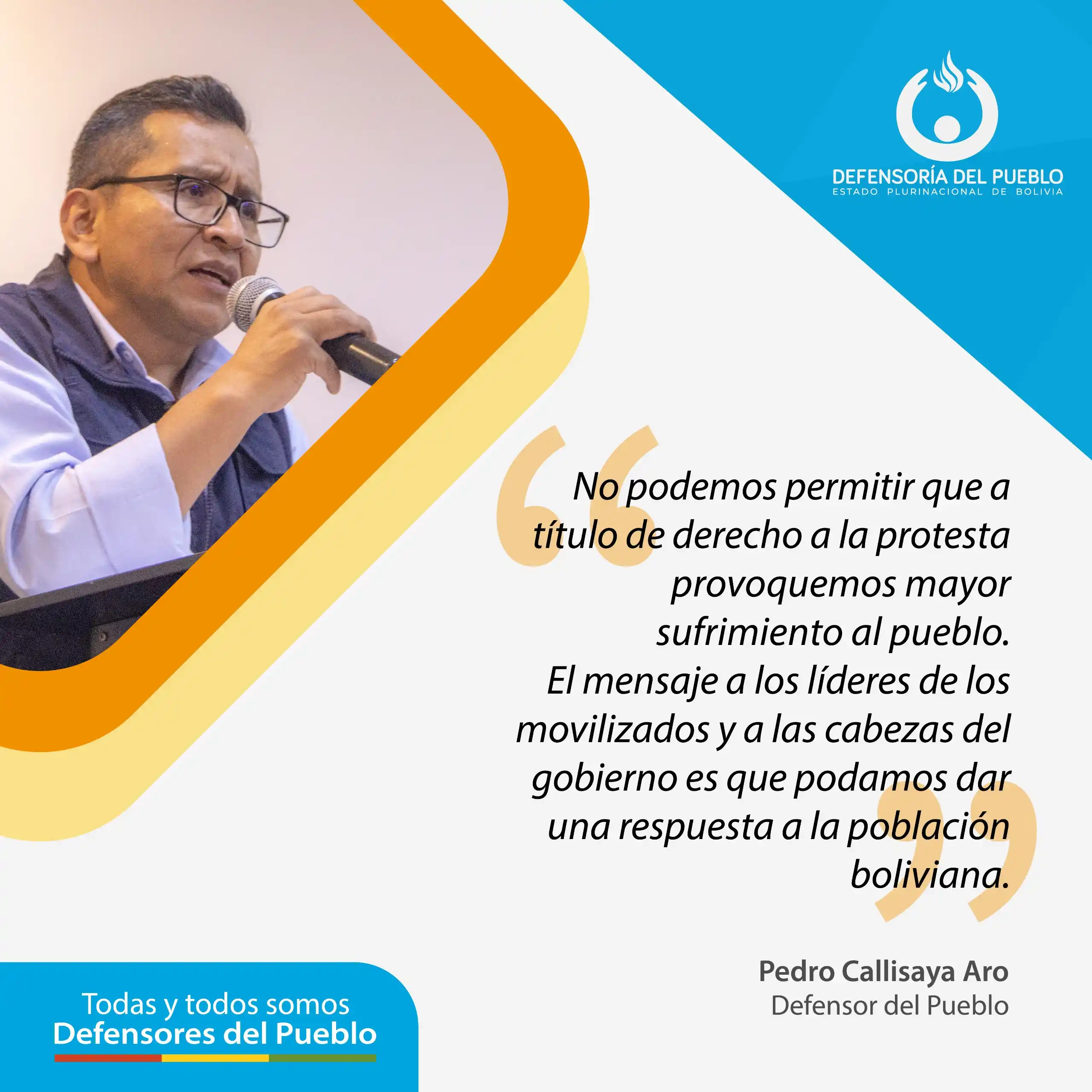 Image from Defensoría del Pueblo de Bolivia: ➡️ El Defensor del Pueblo, Pedro Callisaya, advierte que no se puede p...