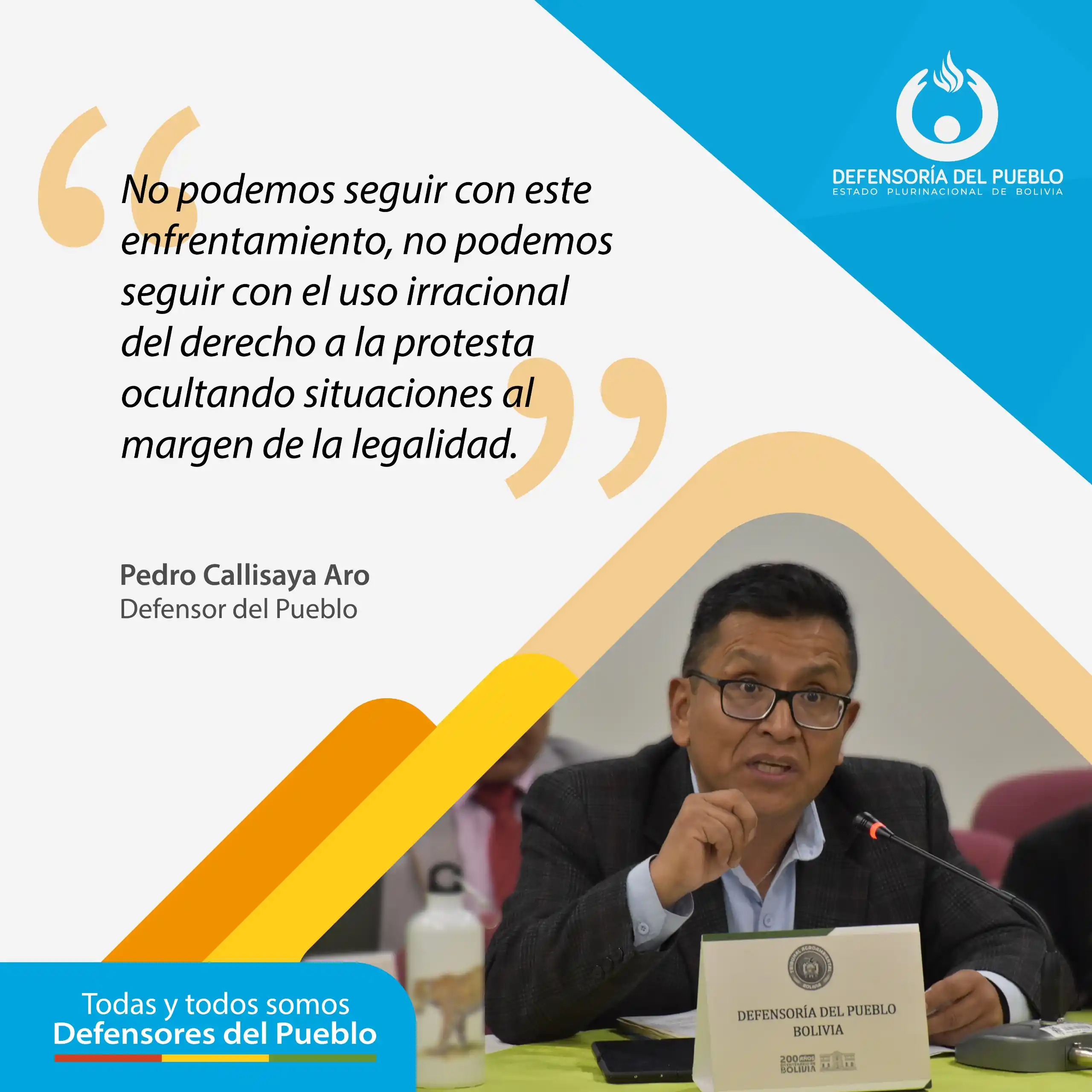 Image from Defensoría del Pueblo de Bolivia: ➡️ El Defensor del Pueblo, Pedro Callisaya, señala que el derecho a la...