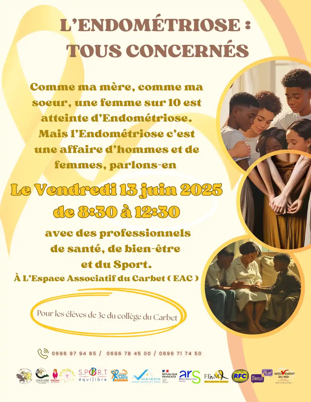 Image from Filière Endométriose de Martinique ( FEnM): 💛 *Endométriose : une affaire d'hommes et de femmes !*🎗️ Action de ...