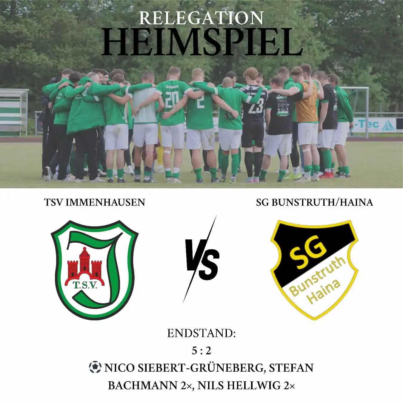 Image from TSV Immenhausen: Endstand nach dem heutigen Relegationsspiel: ⚽️ Nico Siebert-Grüneber...