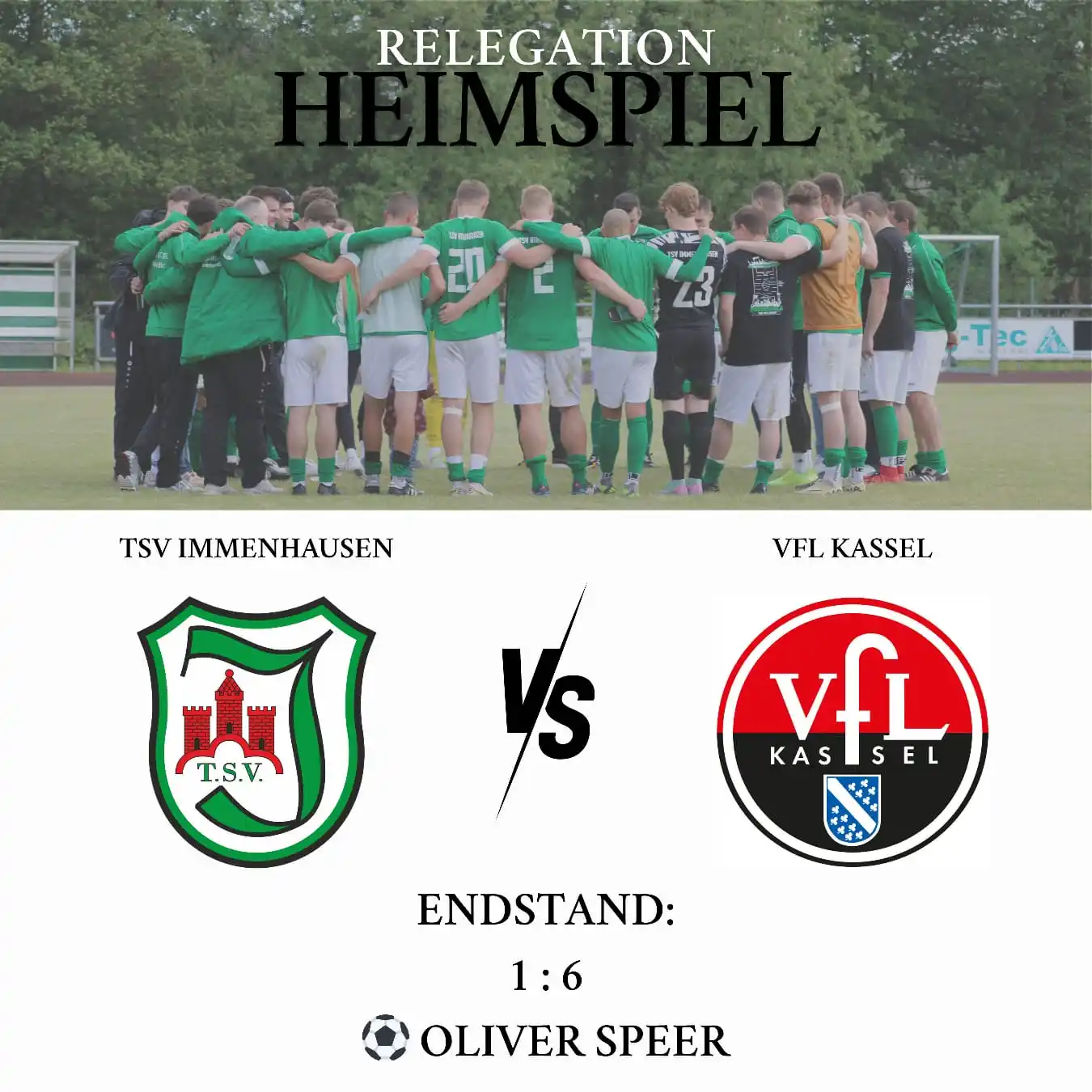 Image from TSV Immenhausen: Endstand nach dem heutigen Relegationsspiel: TSV Immenhausen gegen VF...