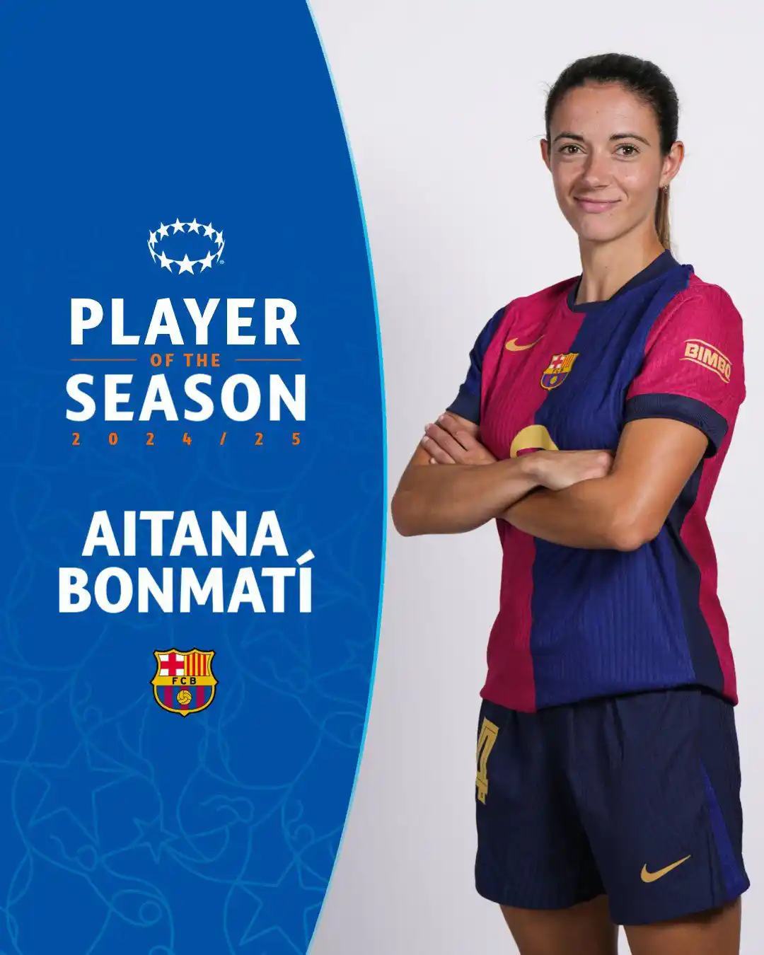 Image from UEFA Women’s Champions League: 🥁 Introducing the 2024/25 UWCL Player of the Season: Aitana Bonmatí �...