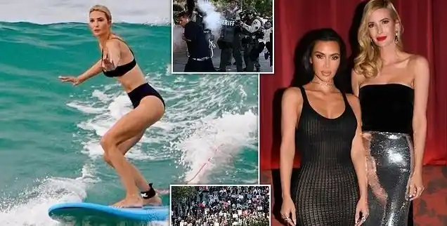 Image from Daily Mail | Kardashians News: Ivanka Trump blasted for surfing as LA burns after split with Donald o...