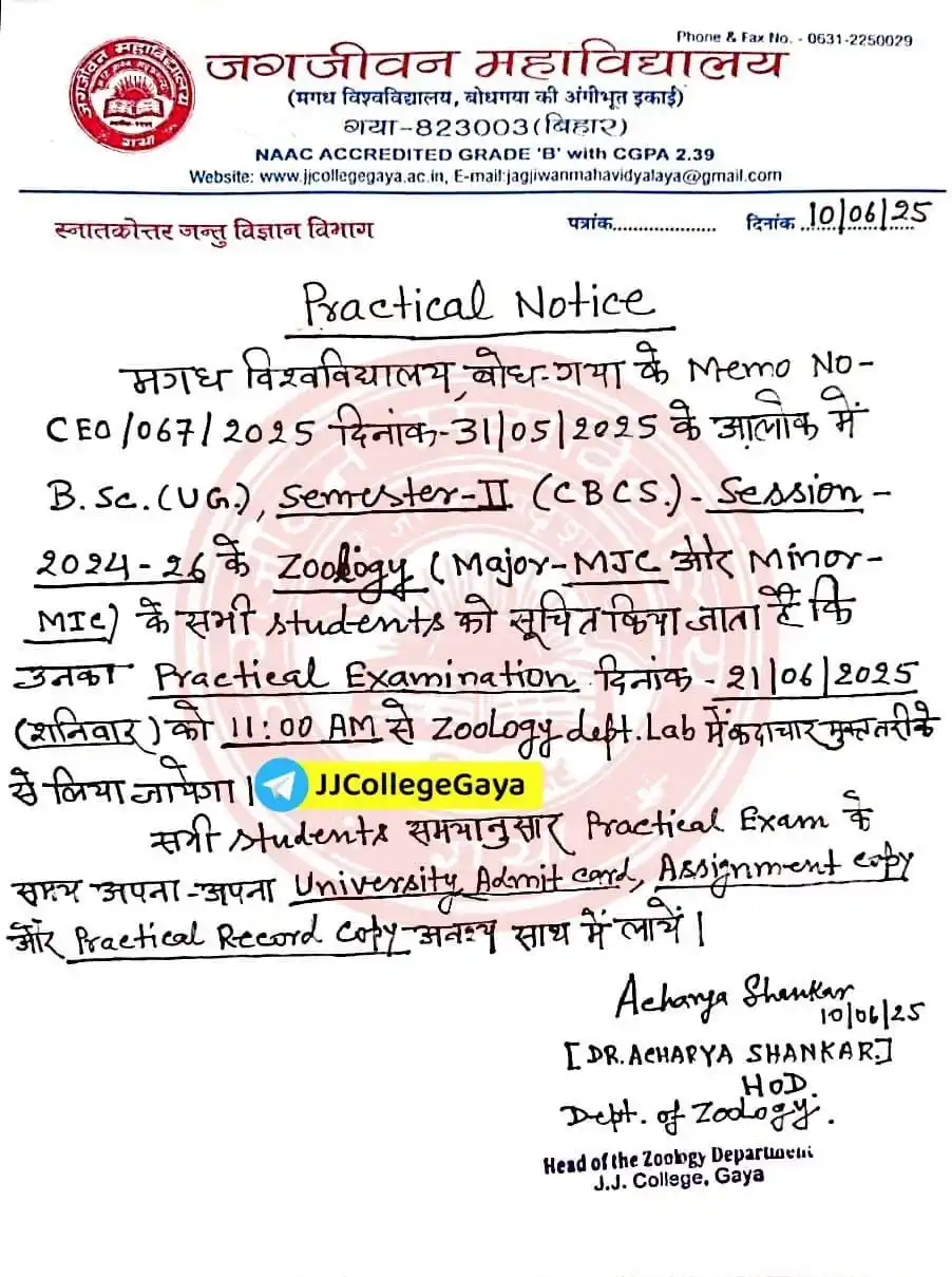 Jagjiwan College, Gaya post