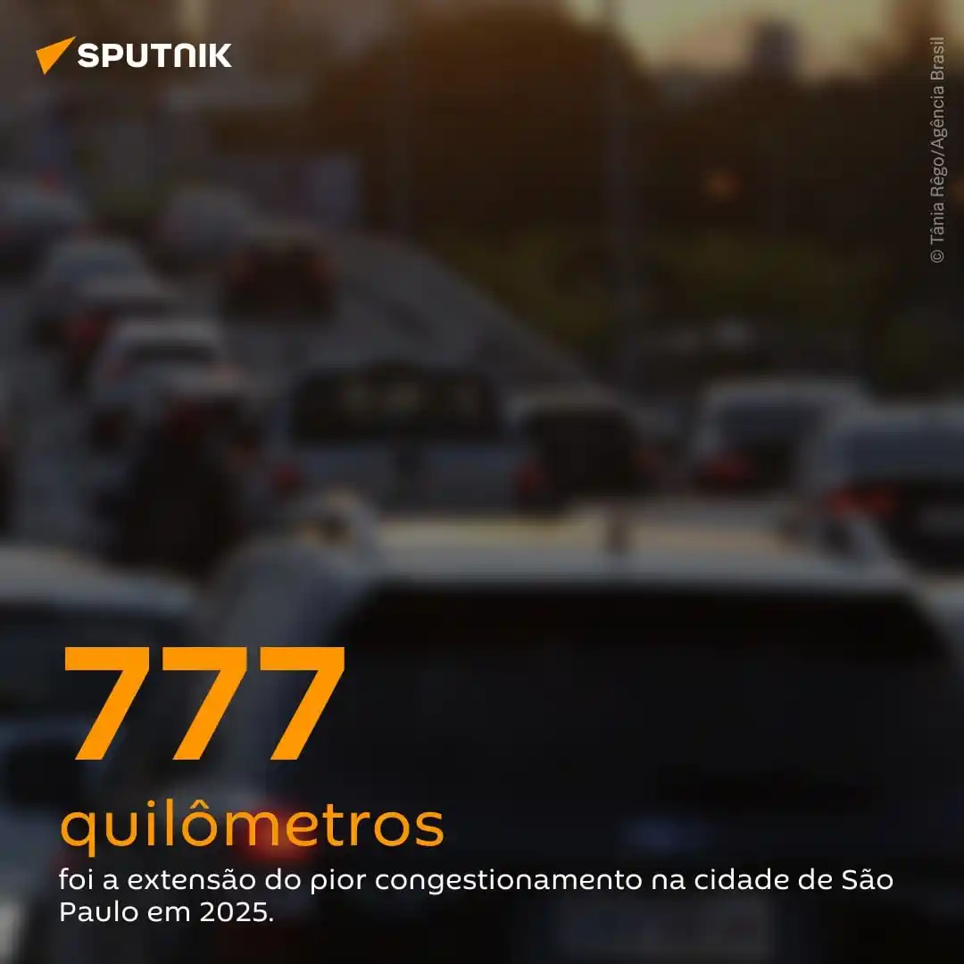 Image from Sputnik Brasil: 🚗 Nesta segunda-feira (9), a cidade de São Paulo teve o pior índice d...