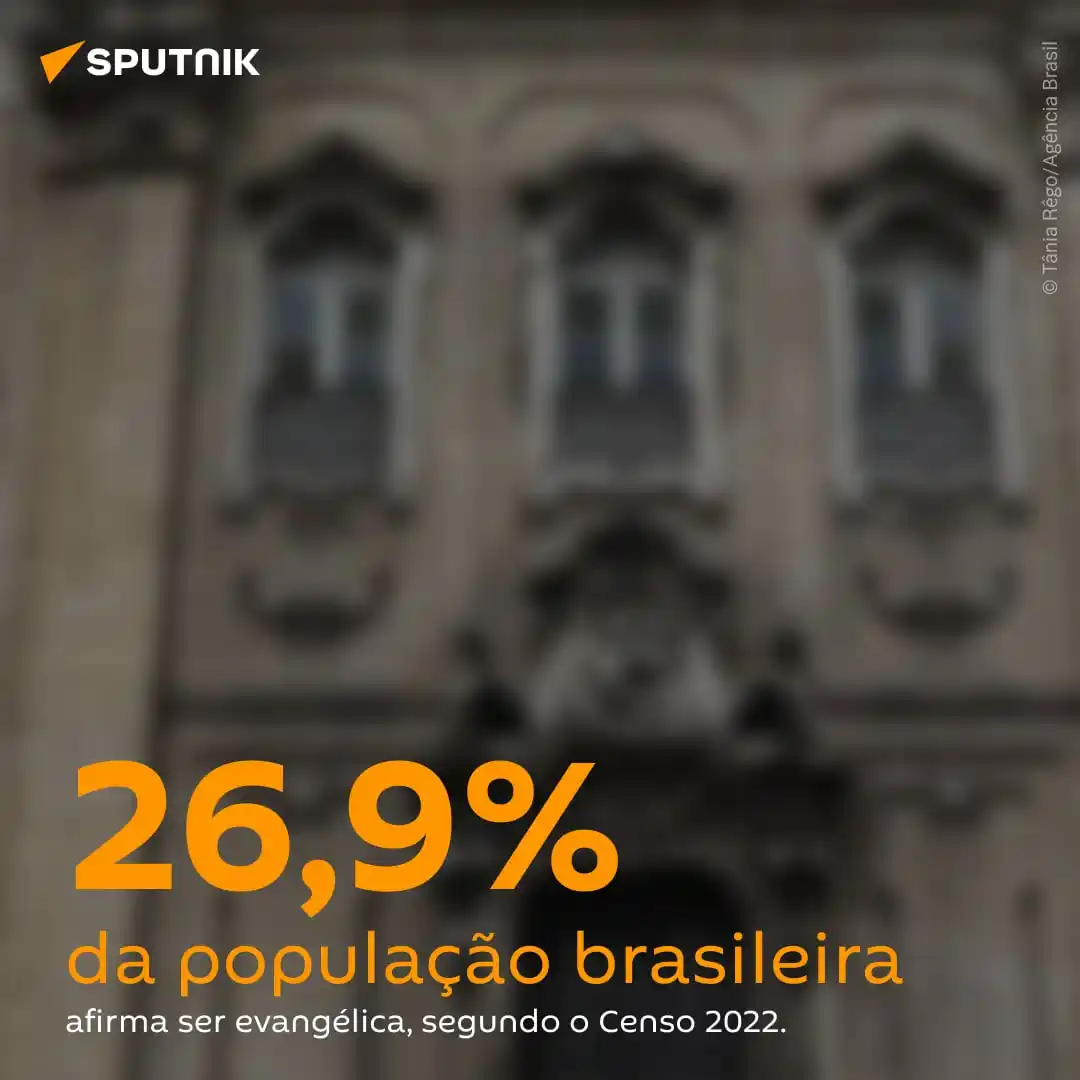 Image from Sputnik Brasil: 🛐 O número de evangélicos no Brasil cresceu e passou de 21,6% para 26...