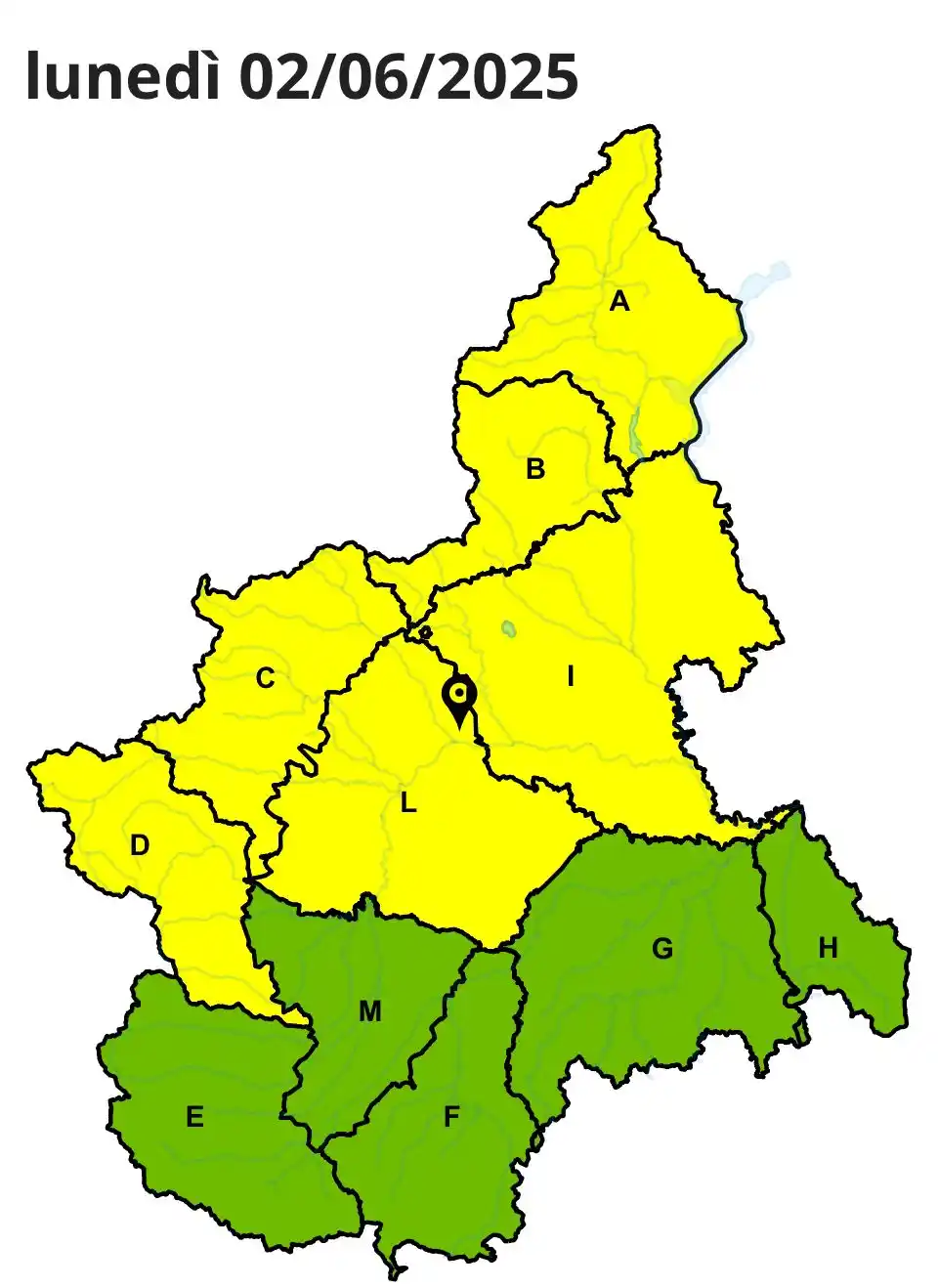 Image from Città di Chivasso: 🟡 *Per domani, lunedì 2 giugno, è stata diramata l’allerta meteo di c...