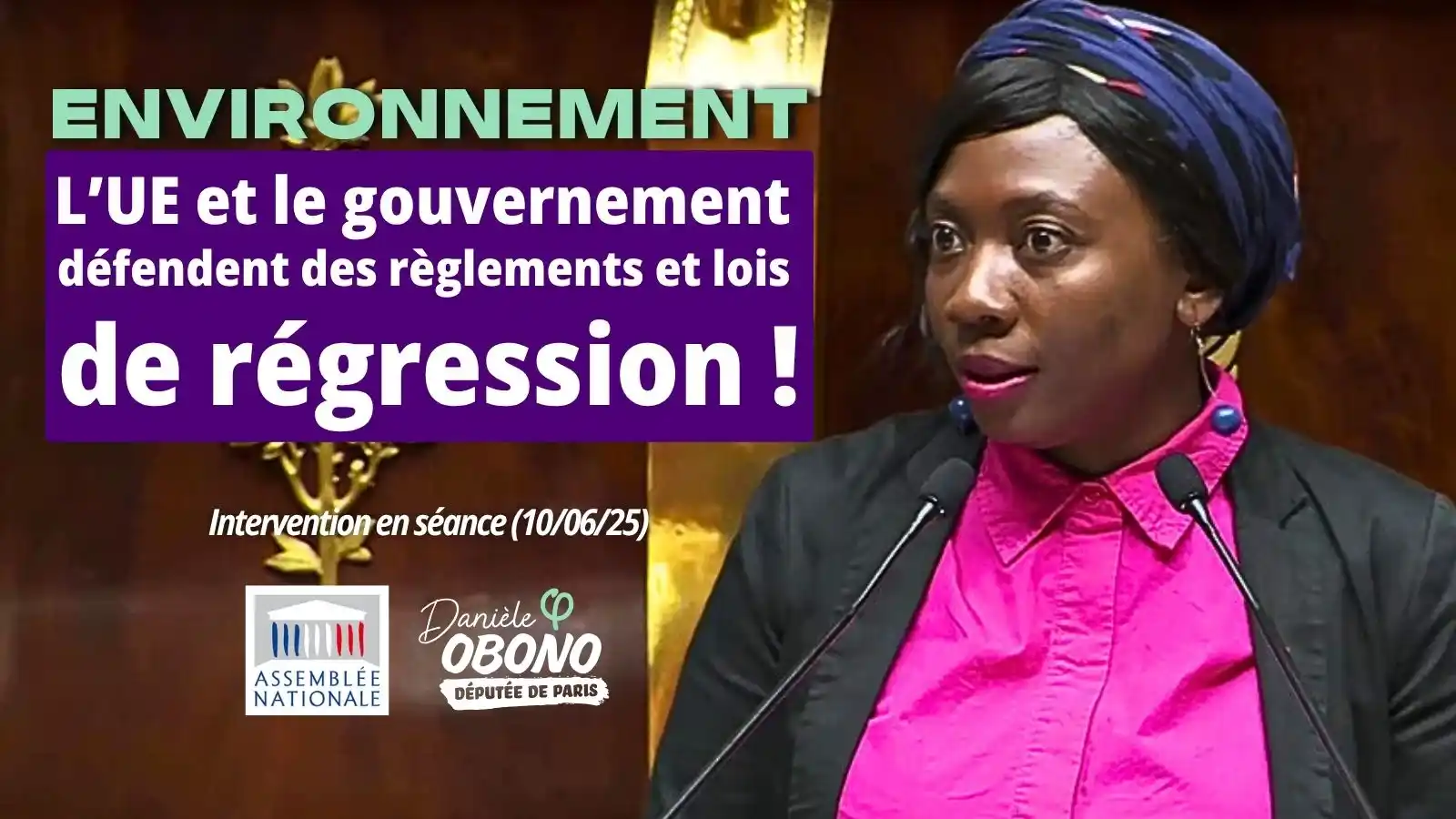 Image from Députée Obono: Protéger l’environnement passe par le rejet des projets de régression ...
