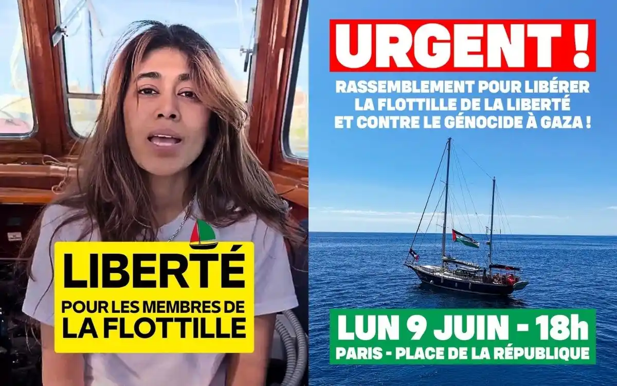 Image from Députée Obono: 🔴🇵🇸 APPEL À MOBILISATION | La Flottille de la liberté a été illégal...