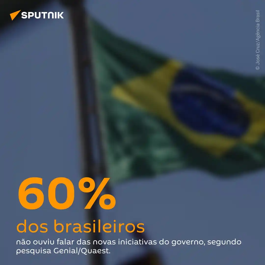 Image from Sputnik Brasil: 📉 Segundo pesquisa divulgada nesta quarta-feira (4) pela Genial/Quaes...
