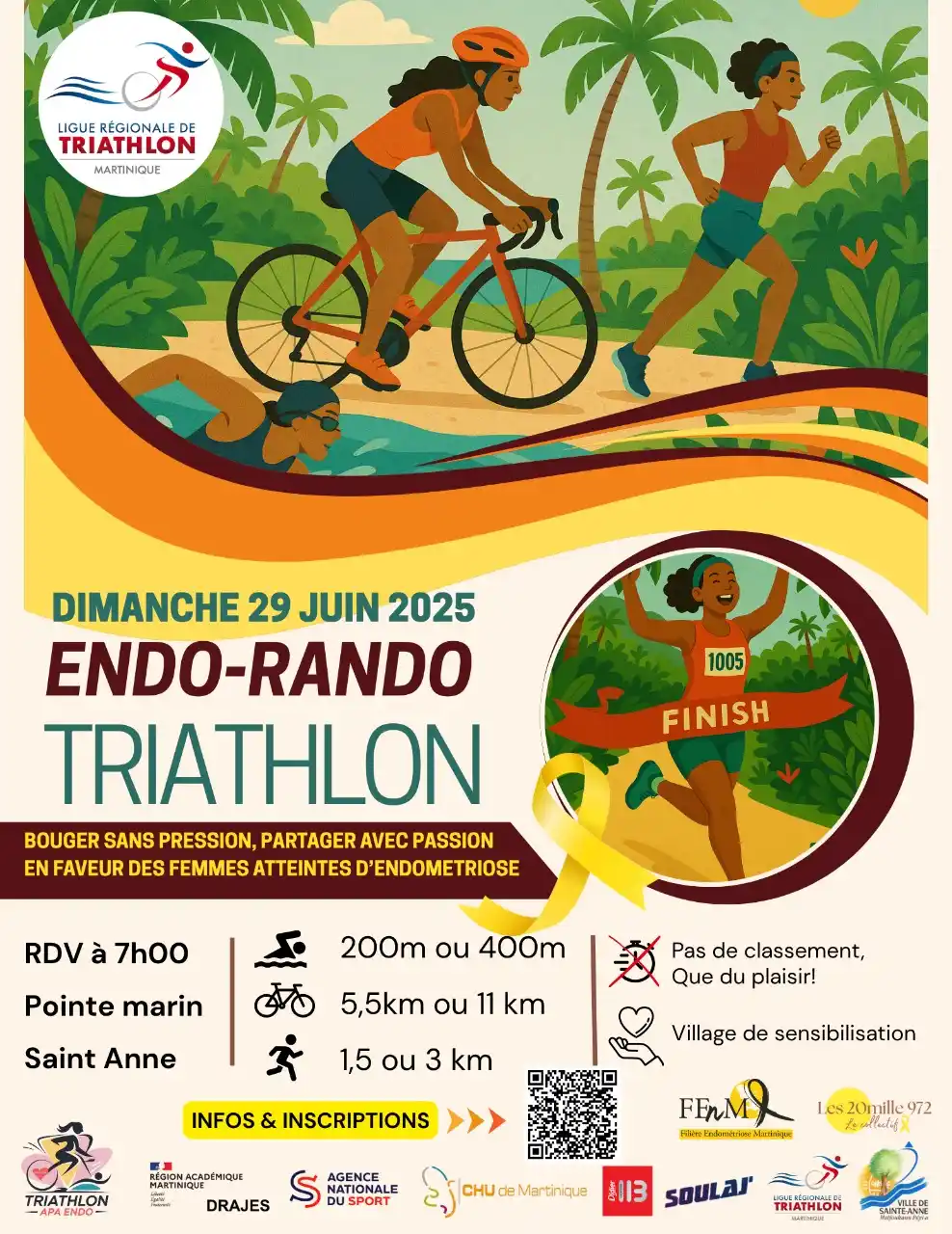 Image from Filière Endométriose de Martinique ( FEnM): 🚴♀️🏊♀️🏃♀️ Triathlon Solidaire en l’Honneur des Femmes atteintes ...