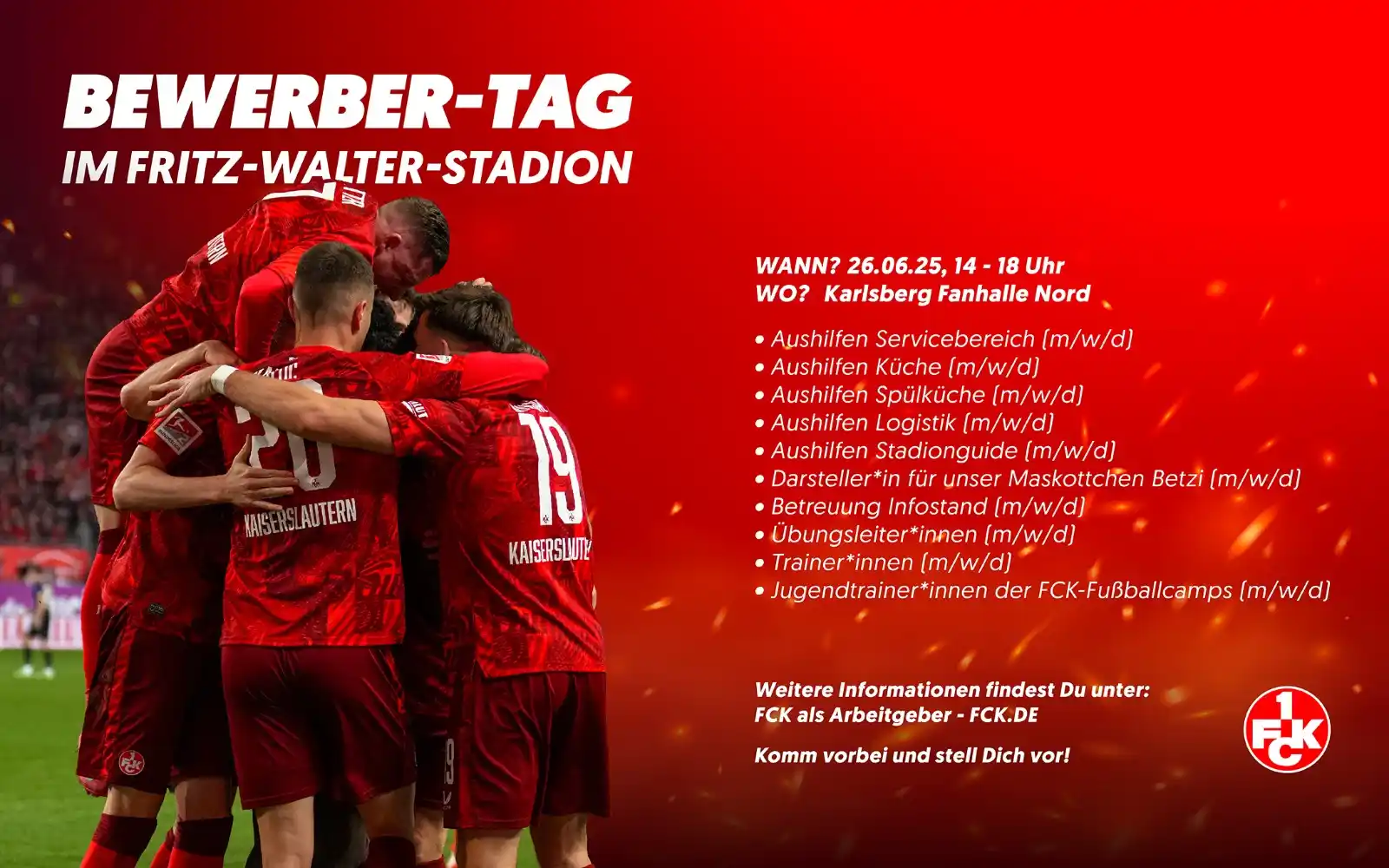 Image from 1. FC Kaiserslautern: Uffm Betze arbeiten: überragend! 🏟️⛰️  Ergreif am Bewerber-Tag am 26....