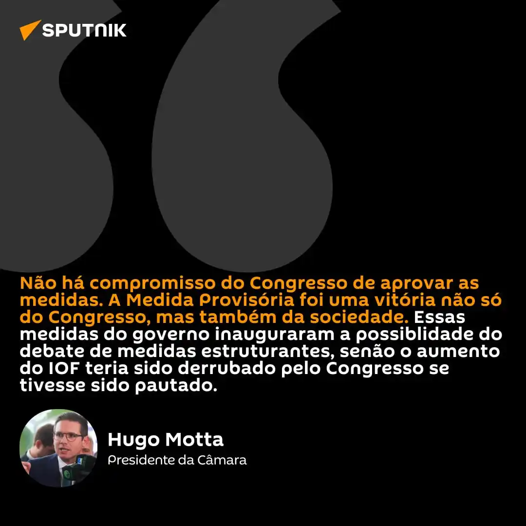 Image from Sputnik Brasil: 💬 "Uma vitória da sociedade", a Medida Provisória dá ao Congresso a c...