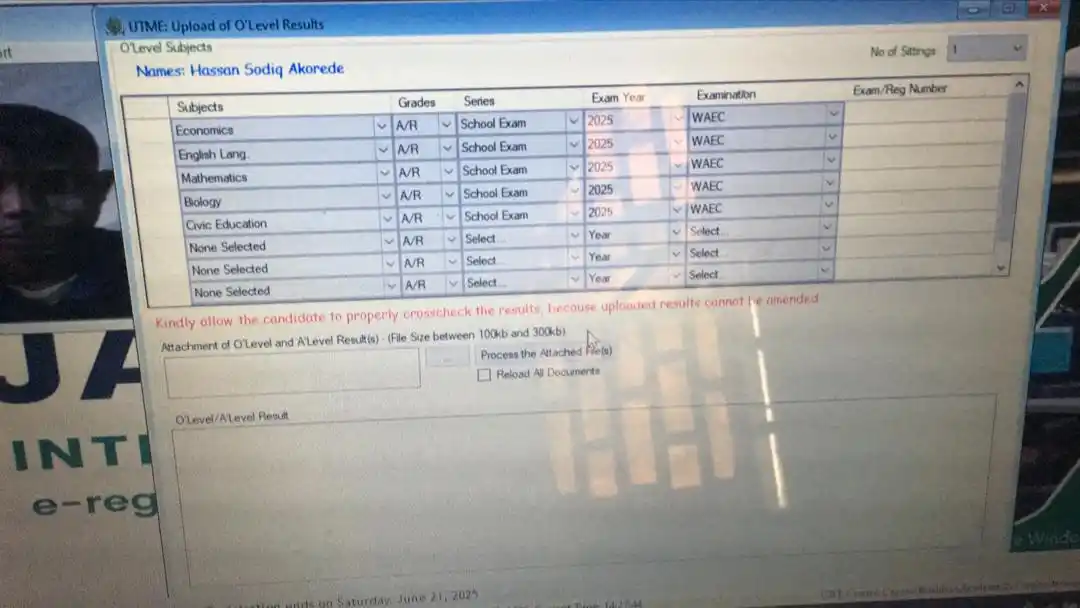 Image from LEGITDAN CONSULTS : UPDATE: JAMB ACTIVATES 2025 UTME PORTAL FOR UPLOADING OF OLEVEL RESULT...