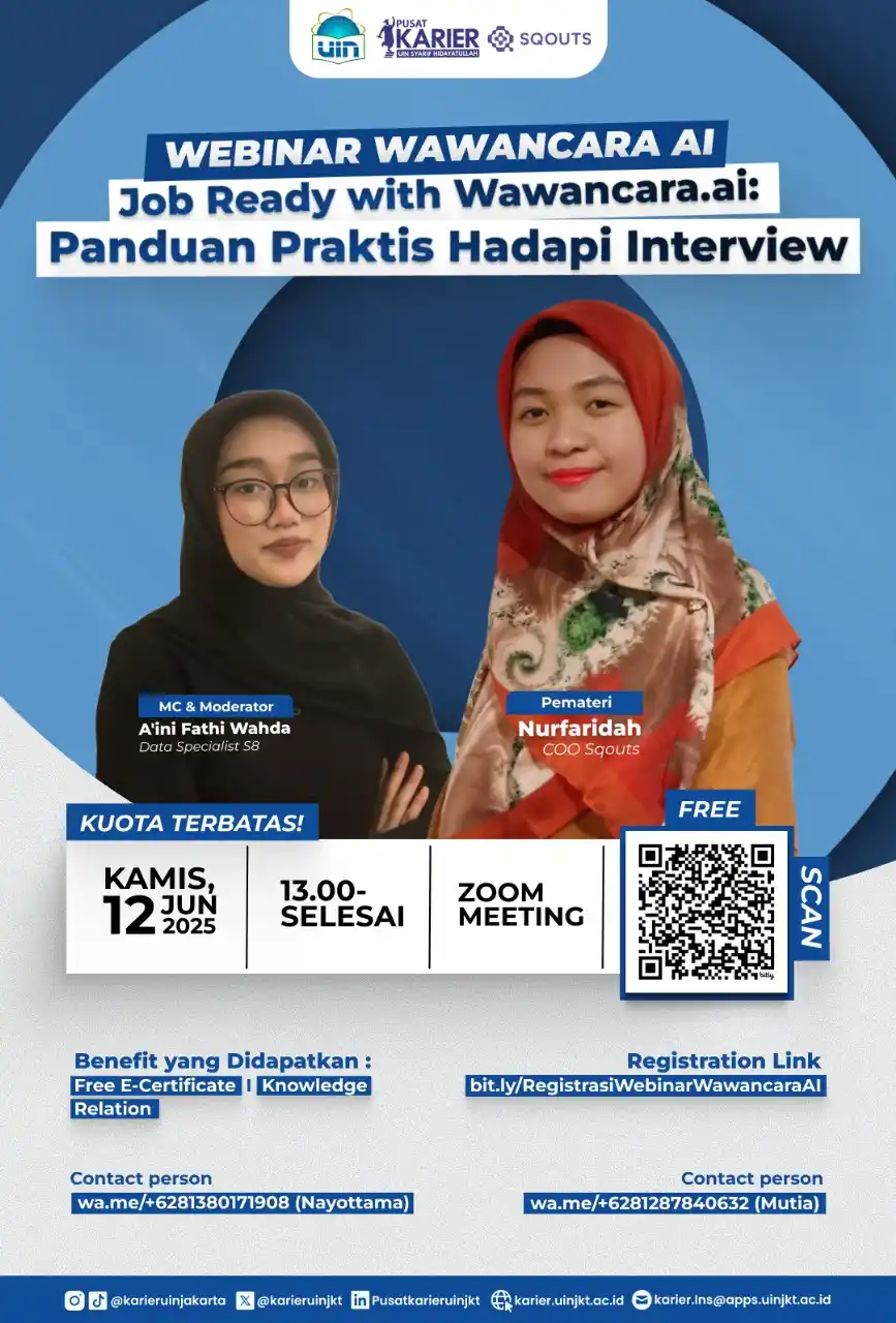 Image from UIN Syarif Hidayatullah Jakarta: [WEBINAR WAWANCARA AI: Job Ready with Wawancara.ai – Panduan Praktis H...