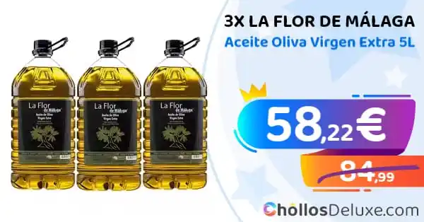 Image from Chollos Deluxe: CUPÓN 15L❗️💥 🔹 *3x La Flor De Málaga Aceite Oliva Virgen Extra 5L*...