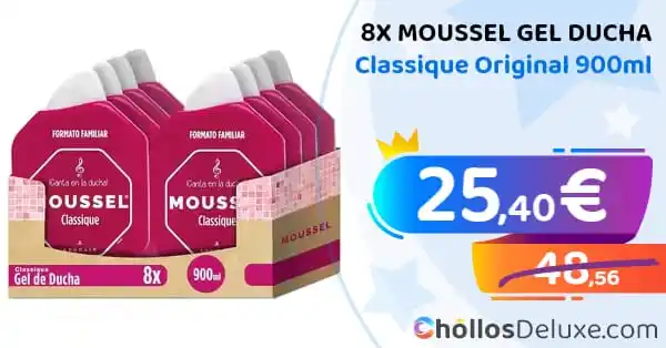 Image from Chollos Deluxe: CUPÓN MOUSSEL❗️💥 🔹 *8x Moussel Gel Ducha Classique Original 900ml ...