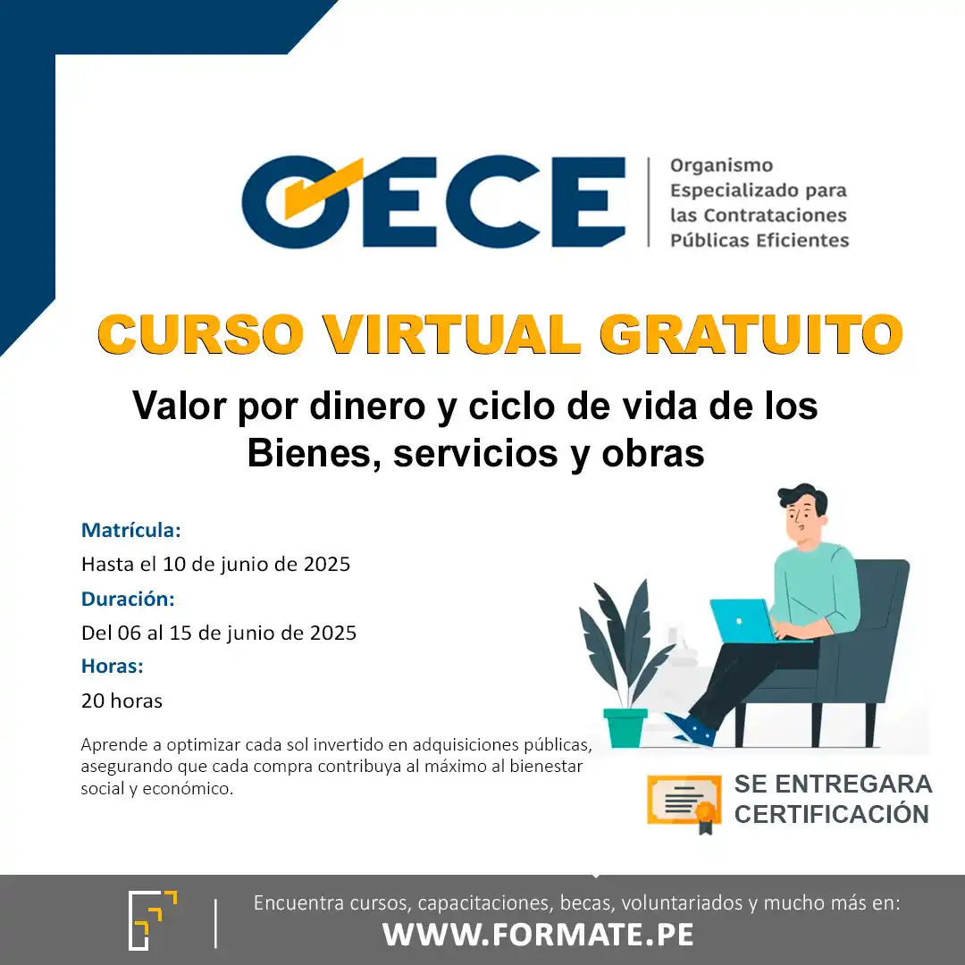 Image from Convocatorias Contabilidad: Empleos - Prácticas - Capacitaciones: 🔰!Curso virtual gratuito! Organizada por el OECE 💬 Tema: Valor por d...