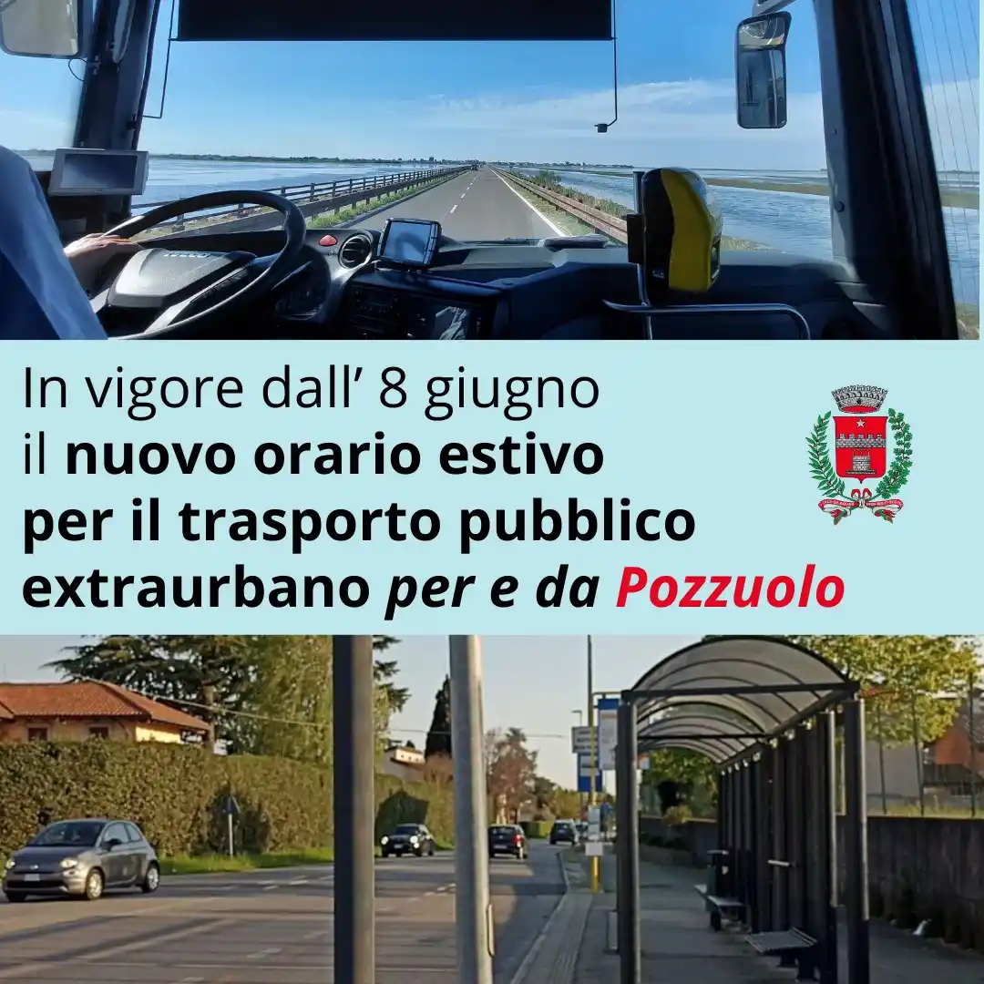 Image from Comune di Pozzuolo del Friuli: ‼️‼️ Da domenica 8 giugno sarà attivo il 𝐧𝐮𝐨𝐯𝐨 𝐨𝐫𝐚𝐫𝐢𝐨 𝐞𝐬�...
