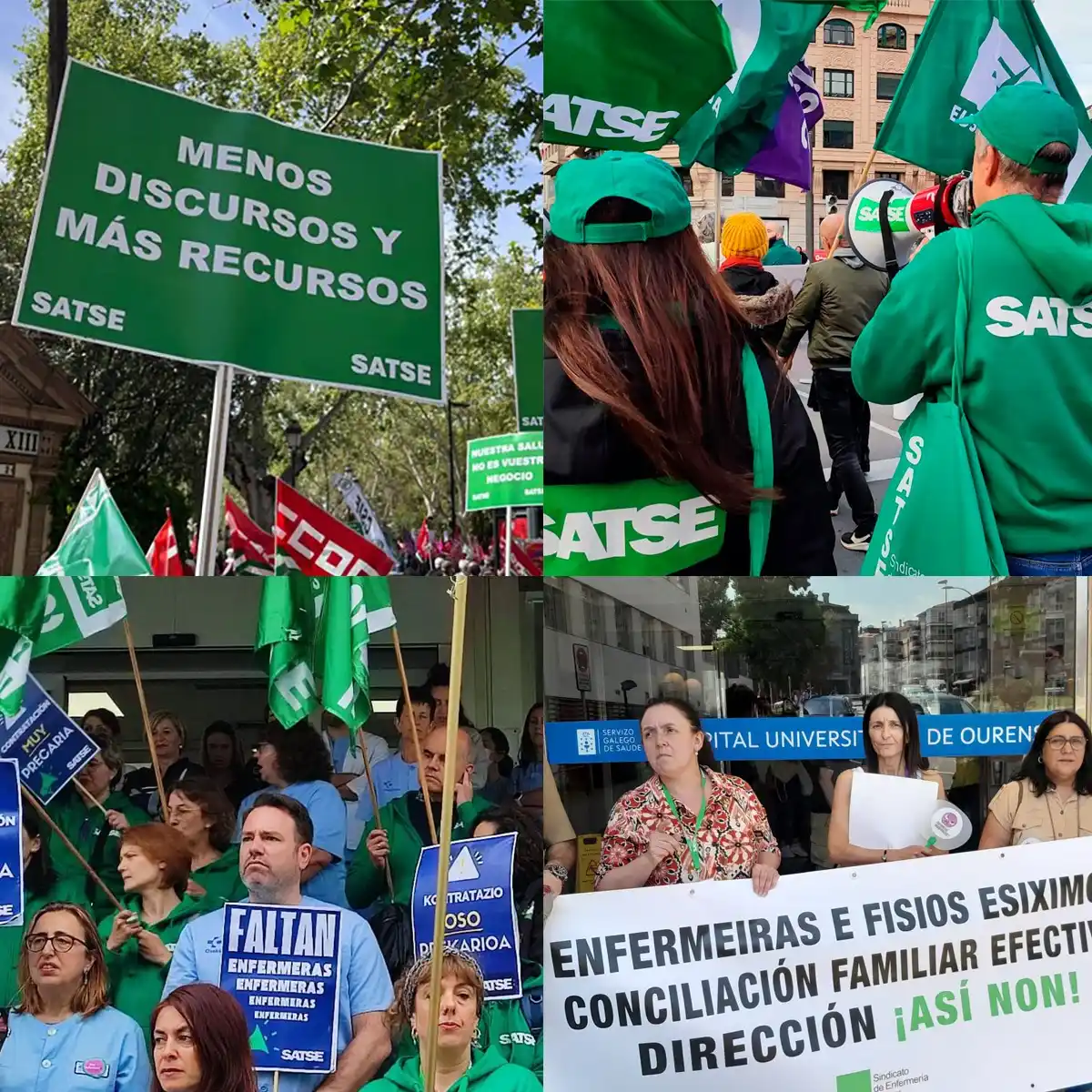 Image from SATSE: *¡En lucha por las enfermeras y fisioterapeutas!* 📢 En hospitales y ...
