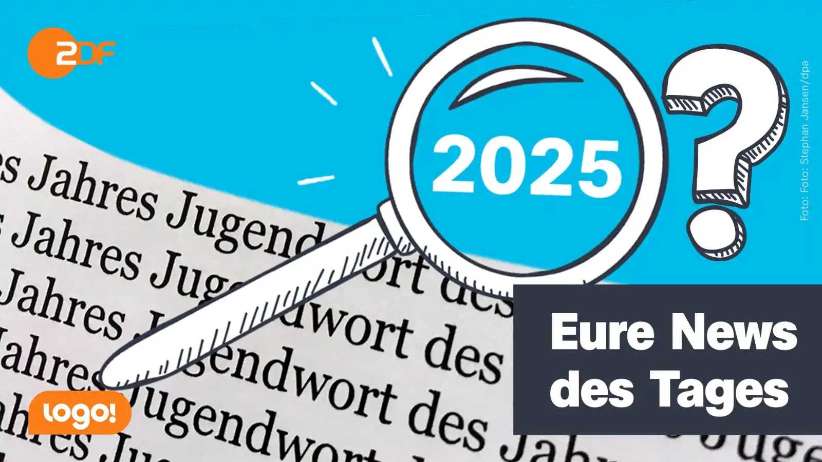 Image from ZDF logo!: *I bims*, euer heutiges Nachrichtenupdate von logo!. Wir hoffen, ihr s...