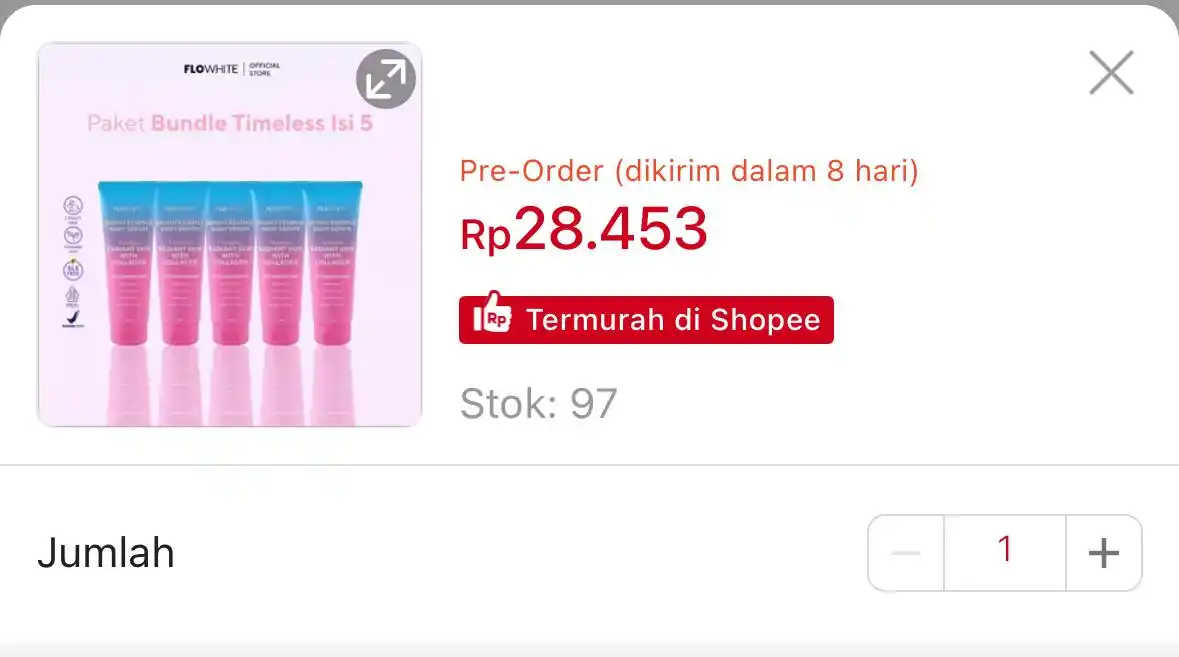 Image from Racun Shopee 🧡: Isi 5 FLOWHITE BEAUTY - GLOWING BODY SERUM 100ML https://s.shopee.co...