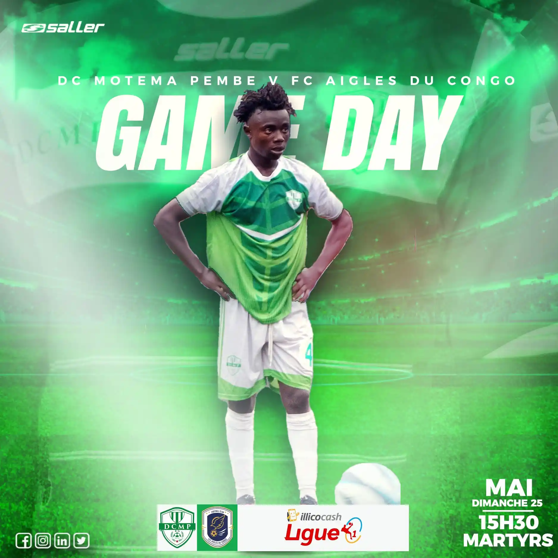 Image from DC Motema Pembe: 🙌 JOUR DE MATCH! • 🆚 FC AIGLES DU CONGO 🕰 15H30 Kinshasa | 16H30 ...