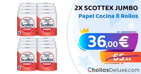 Image from Chollos Deluxe: JUMBO❗️💥 🔹 *2x Scottex Jumbo Papel Cocina 8 Rollos* ❗️💥 ▪️ *PREC...