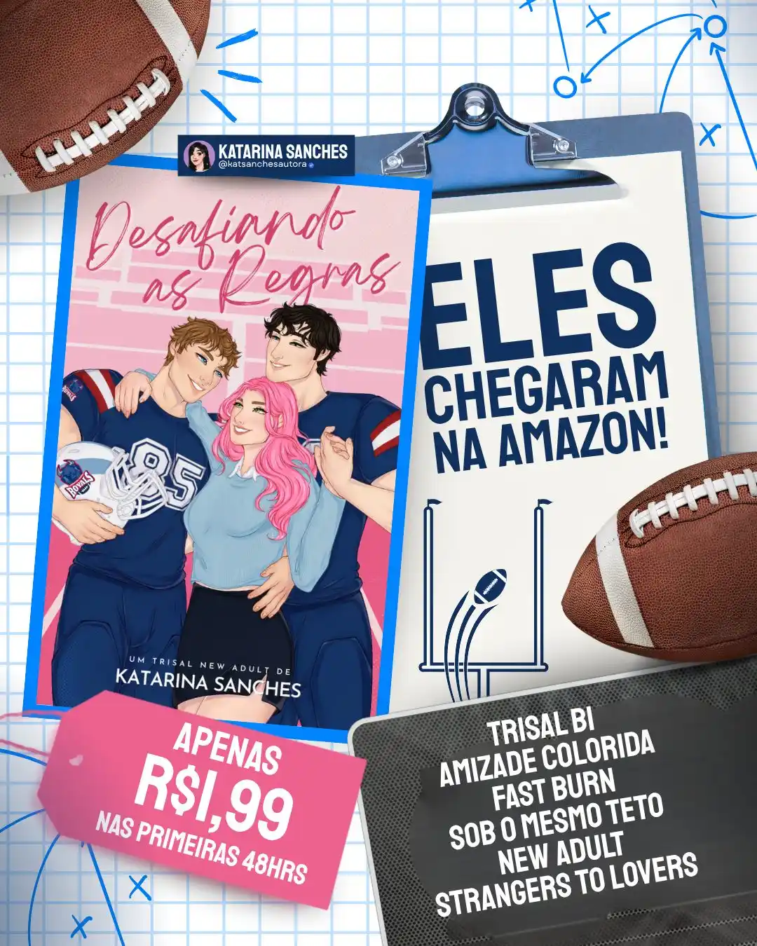 Image from V4DIAS LITERÁRIAS: 💙 LANÇAMENTO NA AMAZON 🩷 💖 TRISAL BI 🌈 AMIZADE COLORIDA 🔥 FAST B...