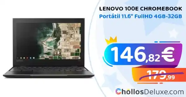 Image from Chollos Deluxe: LENOVO❗️💥 🔹 *Lenovo 100E Chromebook Portátil 11.6" FullHD 4GB-32GB...