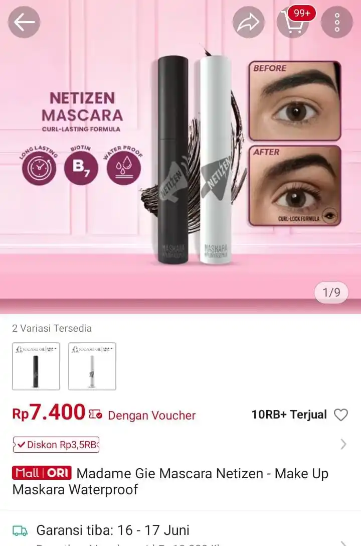 Image from Racun Shopee 🧡: Madame Gie Mascara Netizen - Make Up Maskara Waterproof https://s.shop...