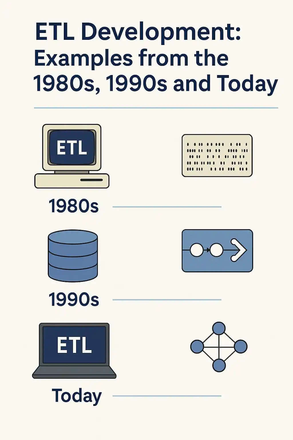 Image from Prof. Grimaldo Oliveira: Nos anos 80, construir um processo de ETL (Extração, Transformação e C...