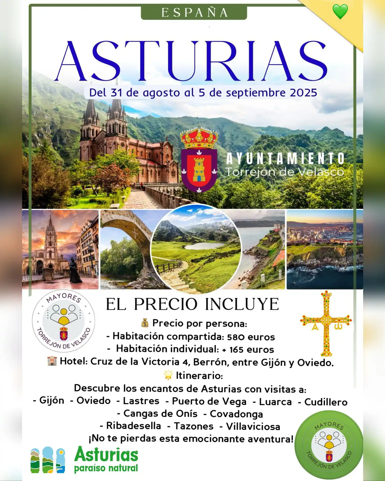 Image from Ayuntamiento de Torrejón de Velasco: 🎉 ‼️NOS VAMOS A ASTURIAS‼️ Una experiencia inolvidable con nuestros m...