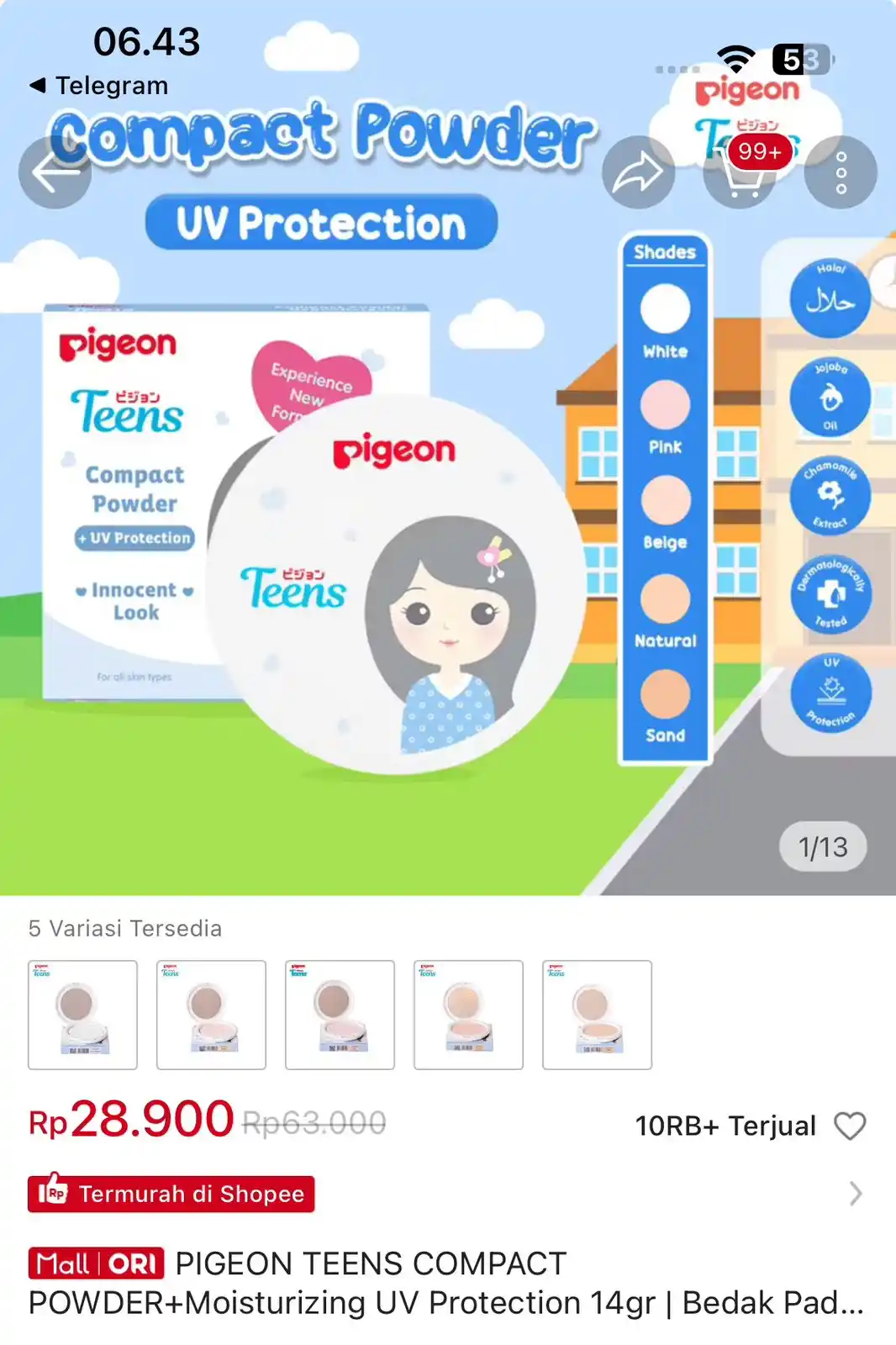 Image from Racun Shopee 🧡: PIGEON TEENS COMPACT POWDER! https://s.shopee.co.id/gEHGPwYRa?share_ch...
